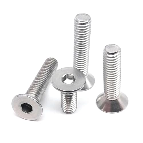 50 Uds M2 M2.5 M3 304 tornillo hexagonal de acero inoxidable con cabeza con Conector hexagonal plano avellanado tornillo Allen tornillos metálicos (Color : 5mm, Size : M3 (50pcs))