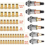 Herramienta de tuerca de remache de mano, remachadora ciega de mano, 6 mandriles + 42 tuercas, kit de fácil uso, herramienta de remachadora duradera, herramienta de remachadora manual M5 M6 M8 10-24