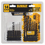 DEWALT DWA1184 Juego de 14 brocas helicoidales HSS con revestimiento de óxido negro