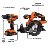 BLACK+DECKER 20V MAX* Kit combinado de taladro inalámbrico, 2 herramientas (BDCD220CS)