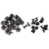 FTVOGUE 20 Unids/Set Postes de Tornillo Plano de LatóN Cabeza del Remache Remaches Cabeza del Perno Prisionero para El Equipaje de Cuero Craft Nail Rivet Negro(8mm)