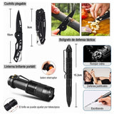 NANWEI Kit de Supervivencia, Kit de Supervivencia de 118 Piezas Profesional, con Brújula, Chubasqueros, Camping Accesorios para Aventuras de Camping