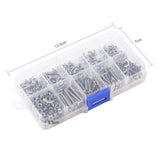 340pcs M3 Phillips Tornillos con Tuercas Tornillos de Cabeza de Cruz con Tuercas Conjunto de Tornillos y Tuercas Surtidos de Acero Inoxidable de Hilo Completo Acabado Liso