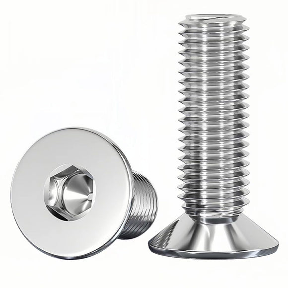 NACX - Tornillos de cabeza plana M2 x 5 mm, tornillos avellanados, tornillos de cabeza hexagonal, unidad de enchufe Allen, acero inoxidable 18-8 (304), 400 unidades