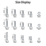 Tornillos de cabeza plana, tornillos de cabeza plana, de acero inoxidable, avellanados, cabeza hexagonal, tornillos de máquina con kit surtido de tuercas, tornillos de accionamiento Allen M2/M2,5/M3,