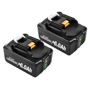 POWTREE 2 Paquetes 6000mAh Batería de Repuesto para Makita de 18 V BL1850B, batería Litiun BL1830, BL1830B, BL1840, BL1840B, BL1860, BL1860B, 194205-3 194309-1 BL1835 BL1845 con indicador LED