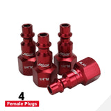 ColorFit by Milton - Kit de acoplador y enchufe - (estilo M, rojo) - 1/4" NPT, (14 piezas) - S-314MKIT