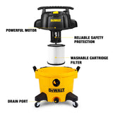 DEWALT aspiradora húmedo y seco de 9 galones, aspiradora Resistente con Accesorios, 5 Picos HP, con función de soplador, DXV09PA, Amarillo