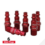 ColorFit by Milton - Kit de acoplador y enchufe - (estilo M, rojo) - 1/4" NPT, (14 piezas) - S-314MKIT