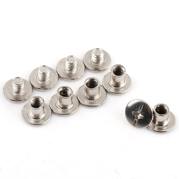 200 Unids Remaches De Cuero Tapa Doble Remache Tacos De Metal Tubulares Con 3 Kit De Herramientas De Fijación Para El Arte De Cuero Álbum De Fotos De Reparación Decoración M5x6mm