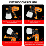 SWRWJ Pistola de Pintura,Pulverizador de Pintura para Hogar,400W Pistola para Pintar Eléctrica,Pistola de Pintura Eléctrica Multipropósito,con Recipiente de 950 ml para Hogar y DIY Pintura