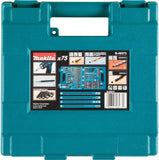 Makita B-49373 Juego de Accesorios Multipropositos Metal, Concreto, Madera y Puntas, 75 Piezas