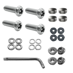 Kit de tornillos antirrobo, 4 piezas de cabeza de botón de acero inoxidable a prueba de óxido, montaje de placa de placa de coche, M6 x 20 mm, tornillos Torx a prueba de manipulaciones, para soporte