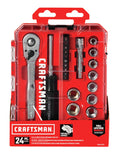 Craftsman CMMT12011 - Juego de llaves de vaso (24 unidades, 3/8")