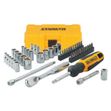 DEWALT Juego de herramientas mecánicas, unidad de 1/4 pulgadas, SAE y métrico, 50 piezas (DWMT81610T)