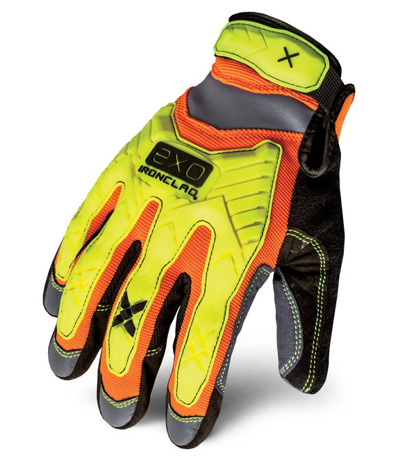 Ironclad EXO-HZI-02-S Hi-Viz Impact Gloves, Small