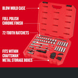 CRAFTSMAN - Juego de herramientas mecánicas, SAE/métrico, unidad de 1/4 pulgadas, 83 piezas (CMMT12021)