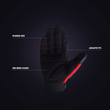 Guantes mecánicos de servicio pesado, guantes acolchados premium (antivibración, antiabrasión, guantes de impacto) (XXL, negro y rojo)