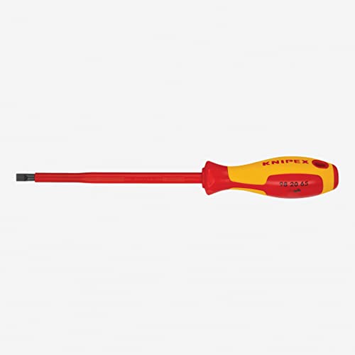 KNIPEX Tools 98 20 65 1/4 pulgadas destornillador ranurado, 6 pulgadas, 1000 V aislado