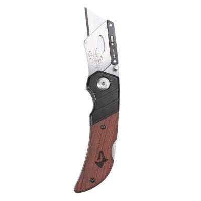 Husky - Cuchillo multiusos plegable con mango de madera