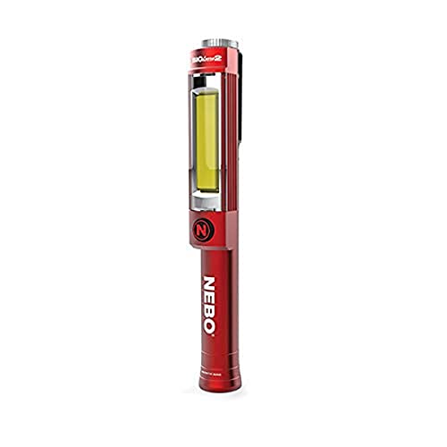 NEBO Big Larry 2 Power Work Light | Linterna Brillante y luz de Trabajo con Clip y Base magnética | Rojo