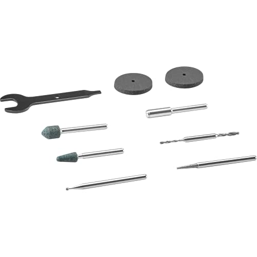 Dremel 735-01 Kit de accesorios de herramientas rotativas para grabado de vidrio, juego de 8 piezas, incluye piedras de molienda, disco de pulido y broca de diamante