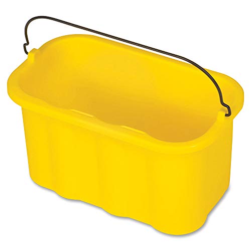 Rubbermaid Productos comerciales, organizador de suministros de limpieza desinfectante de 10 cuartos de galón, accesorios de carrito de limpieza, amarillo