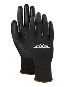 MAGID BP169 & GP139 Guantes de trabajo ligeros con revestimiento de poliuretano, de seguridad, color blanco o negro (12 pares), Negro/Negro, 9/L