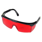 Gafas de seguridad láser rojo con lente ajustable de color rojo con marco negro y funda 1 set