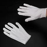 KBREE Guantes de algodón Blanco Guantes de Trabajo Guantes Blancos Manualidades Etiqueta Trabajo protección Puro algodón Jersey Guantes Blancos