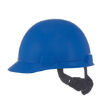 MSA 10074068 SmoothDome - Gorro de seguridad con suspensión Fas-Trac III de trinquete | Carcasa de polietileno, protección superior contra impactos, correas de corona autoajustables – Tamaño estándar en azul