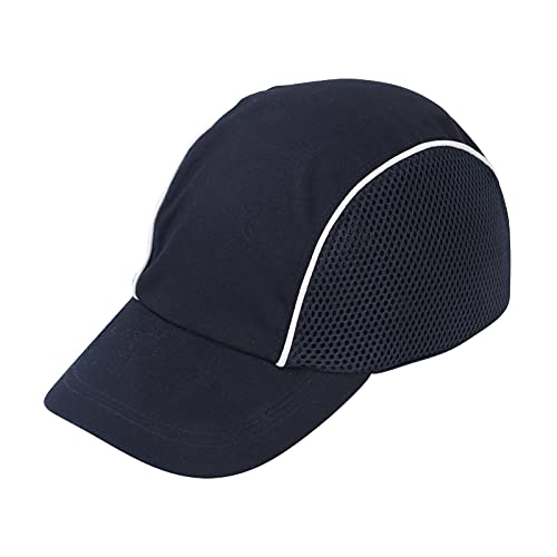 Gorra de Béisbol Resistente a los Impactos, Ligero, Transpirable, Casco, Protección para la Cabeza, Transpirable, Anticolisión, Absorción de Impactos, Casco Ajustable con Franja Reflectante