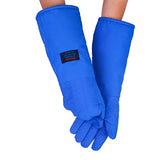 Guantes criogénicos LN2 de baja temperatura, guantes de protección de nitrógeno líquido, guantes de seguridad congelados para almacenamiento en frío (longitud del codo azul/19 pulgadas)