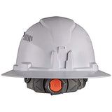 Klein Tools 60407 - Gorro Duro, Ligero, Estilo de ala Completa ventilada, Acolchado, autoabsorbente, Resistente al Olor, Color Blanco