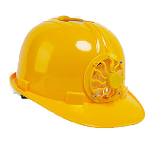 LINGOSHUN Casco de Seguridad Industrial,Casco de Seguridad al Aire Libre con Ventilador de Energía Solar,Gorra Protectora de Construcción/Yellow / 1 PCS