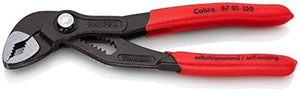 Knipex 87 01 150 SB Cobra Tenaza para Bombas de Agua Hightech Recubiertos de Plástico Antideslizante, 150 mm, color gris