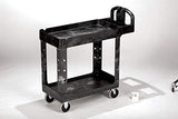 Rubbermaid Commercial  Heavy-Duty Service Cart with Lipped Shelves, Small, Black