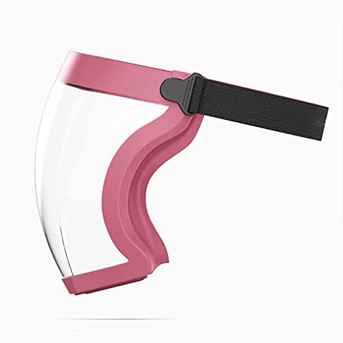 Escudos Protectores De Cara Completa - Máscara Facial Transparente Transparente HD, Gafas De Plástico Reutilizables Ultra Transparentes, Escudos Faciales Ajustables Para Protección (Pink) JICINME