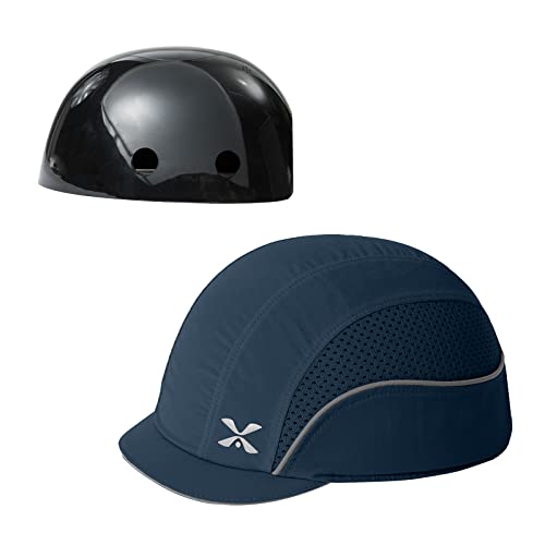 Gorra de béisbol de seguridad, ligera, de seguridad, protección de la cabeza, transpirable, gorra de protección de la cabeza (M18109H-Navy-Micro Brim)