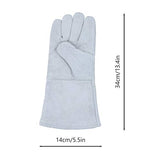 TEHAUX Guantes de Soldadura Guantes de Piel de Vaca Resistentes Al Fuego Soldador Mano de Trabajo Guantes de Línea Ignífugos Protector de Manos 34X14cm