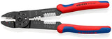 Knipex 97 22 240 SB Alicate para Entallar Terminales Lacado con Fundas en Dos Componentes, 240 mm, color negro