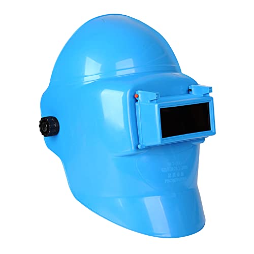 gazechimp Soldadores Casco de soldadura a prueba de chispas Capucha de, Casco de soldador en la cabeza Gafas de de ojos, de, Azul