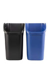 Rubbermaid Bote de Basura pequeño bajo encimera, Paquete de 2 Azul y Negro para Reciclaje/residuo, 9.4 galones, se Adapta Debajo del Fregadero/computadora/gabinete para Uso en Cocina/baño/Oficina