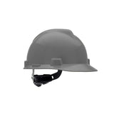 MSA 475358 V-Gard Sombrero delantero rígido con suspensión de trinquete, estándar, blanco, V-Gard Cap w/Fas-Trac III Susp, Gris, Estándar