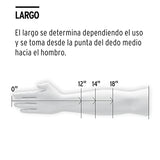 Truper GU-813, Guantes de caucho con recubrimiento de neopreno para manejo de químicos, puño largo, G