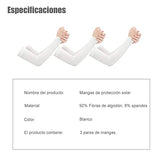 3 Pares Blanco Manga Protectora para Brazo, Mangas de Protección UV Sol, Protección Larga Cubierta de Golf Ciclismo Corriendo Pesca Conducción Baloncesto Béisbol