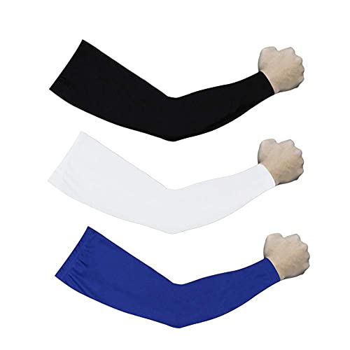 3 pares Funda protectora para brazo, fundas de protección UV de seda hielo, blanco, negro, azul, colores, alta elasticidad, fresco y transpirable para ciclismo, pesca, conducción, golf, Para hombres