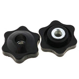 E-outstanding 6-Star Knob 6PCS 1/4 Inch Nylon Hexagon Head Thru Knobs Clamping Knobs Jig Knobs Threaded Knob