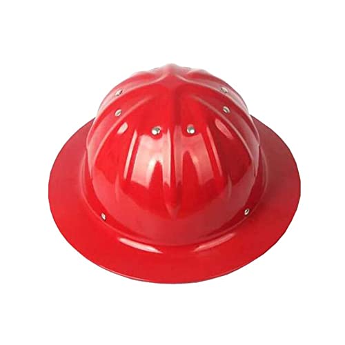 Casco de Aluminio Sombrero Grande Parasol Parasol Punto de Choque Casco Exterior Casco Duro (Color: Rojo)