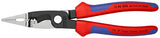 Knipex 13 82 200 SB Alicate para Instalaciones Eléctricas Atramentado con Fundas en Dos Componentes, 200 mm, color negro